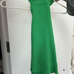 Green Alice + Olivia cableknit top low back